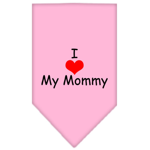 I Heart My Mommy Screen Print Bandana Light Pink Large